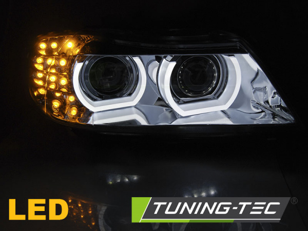 Xenon LED Tagfahrlicht Angel Eyes für Scheinwerfer BMW 3er E90/E91 09-11 chrom