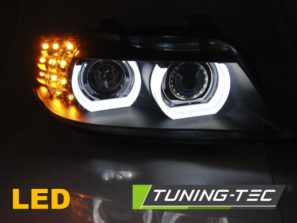 3D LED Tagfahrlicht Angel Eyes Scheinwerfer für BMW 3er E90/E91 LCI 09-11 schwarz