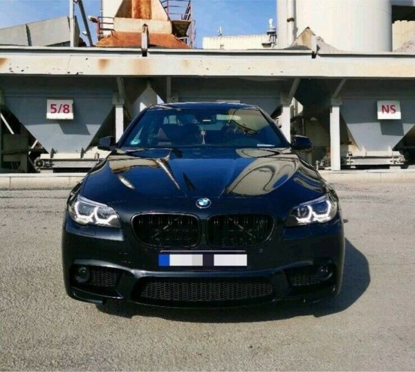 Xenon LED Tagfahrlicht Angel Eyes Scheinwerfer für BMW 5er F10/F11 10-13 schwarz mit dynamischem LED Blinker