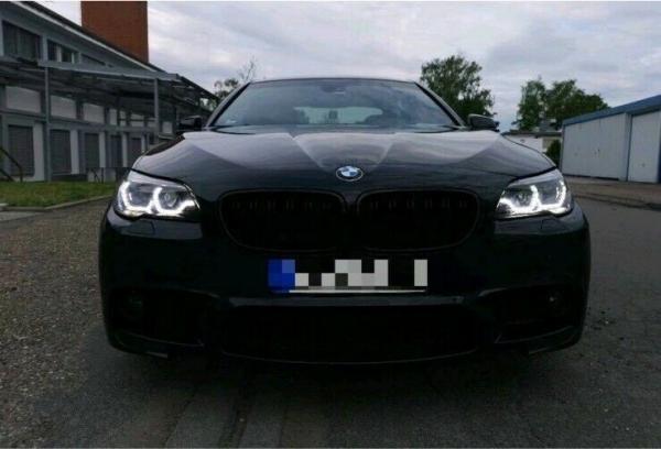 Xenon LED Tagfahrlicht Angel Eyes Scheinwerfer für BMW 5er F10/F11 10-13 schwarz mit dynamischem LED Blinker