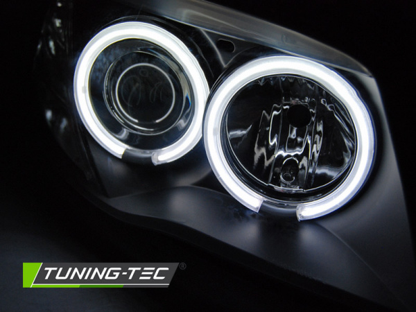 CCFL Angel Eyes Scheinwerfer für BMW 1er E81, E82, E87, E88 04-11 schwarz