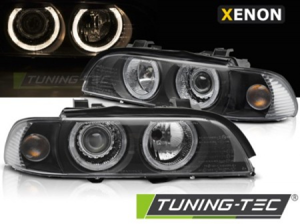 Xenon Angel Eyes Scheinwerfer für BMW 5er E39 Facelift (LCI) 00-03 schwarz (DEPO)