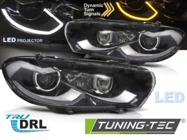 VOLL LED Tagfahrlicht Scheinwerfer Set passend für VW Scirocco III (3) 08-14 schwarz