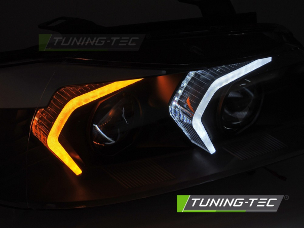 UPGRADE Design VOLL LED Angel Eyes Scheinwerfer Set für BMW 3er E90/E91 05-08 schwarz