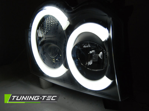 LED Angel Eyes Scheinwerfer für Jeep Grand Cherokee 05-08 schwarz LTI