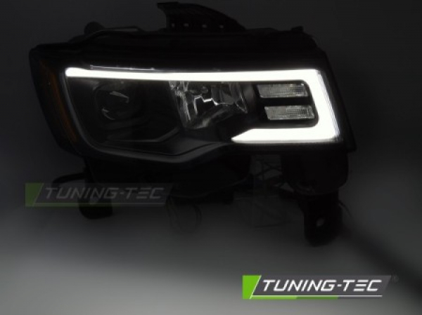 LED Tagfahrlicht Design Scheinwerfer Set für Jeep Grand Cherokee WK2 16-21 schwarz