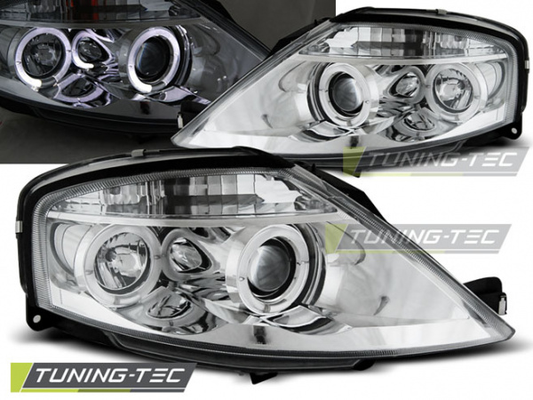LED Angel Eyes Scheinwerfer für Citroen C3 02-09 chrom