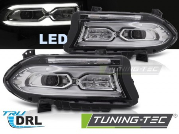 VOLL LED Tagfahrlicht Scheinwerfer Set für Dodge Charger 14-23 chrom