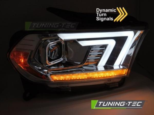 LED Tagfahrlicht Design Scheinwerfer Set für Dodge Durango 10-13 chrom mit dyn. Blinker