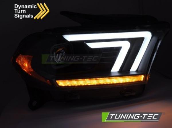 LED Tagfahrlicht Design Scheinwerfer Set für Dodge Durango 10-13 schwarz mit dyn. Blinker