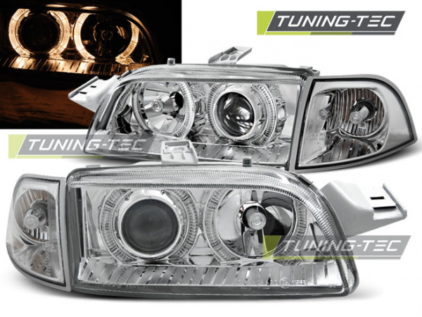Upgrade Design Angel Eyes Scheinwerfer für Fiat Punto 1 (Typ 188) 93-99 chrom