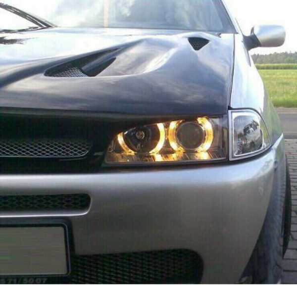 Upgrade Design Angel Eyes Scheinwerfer für Fiat Punto 1 (Typ 188) 93-99 schwarz