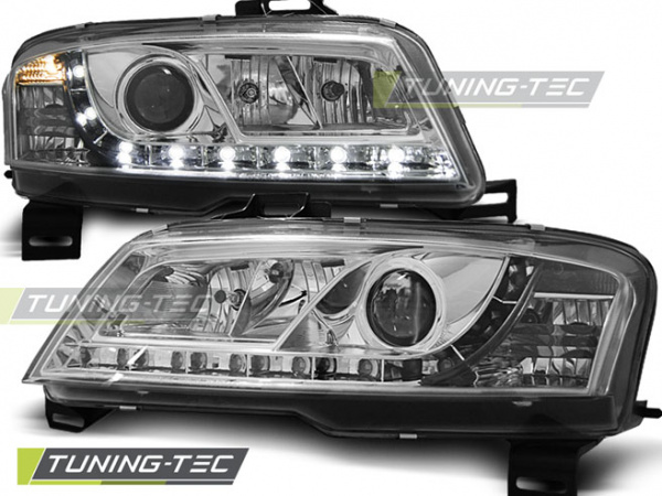 LED Tagfahrlicht Design Scheinwerfer für Fiat Stilo 01-08 chrom