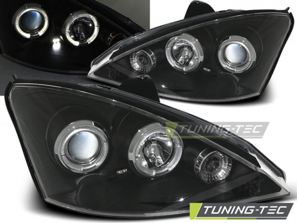 LED Angel Eyes Scheinwerfer für Ford Focus 1 98-01 schwarz