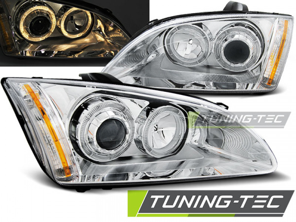 Upgrade Design Angel Eyes Scheinwerfer für Ford Focus MK2 04-08 chrom