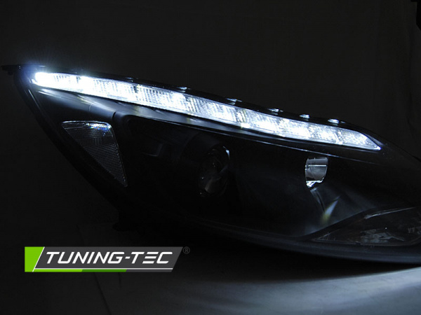 LED Tagfahrlicht Design Scheinwerfer für Ford Focus MK3 3/5 Türer 11-14 schwarz