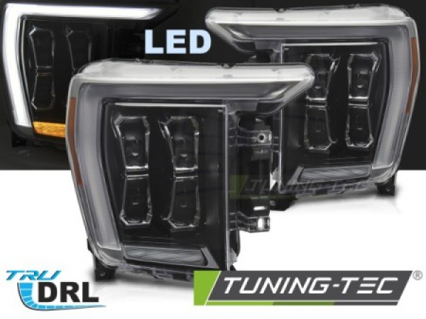 VOLL LED Upgrade Tagfahrlicht Scheinwerfer Set für Ford F150 MK14 20-23 schwarz