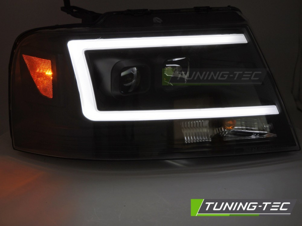 LED Tagfahrlicht Design Scheinwerfer Set für Ford F150 MK11 04-08 schwarz
