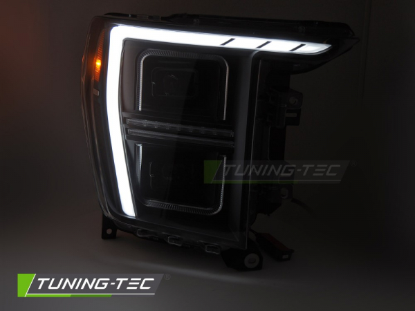 VOLL LED Tagfahrlicht Design Scheinwerfer Set für Ford F150 MK14 20-23 schwarz mit dyn. Blinker