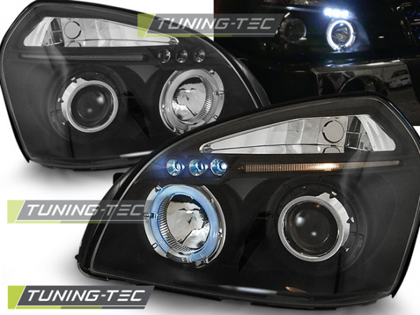 LED Angel Eyes Scheinwerfer für Hyundai Tucson 04-10 schwarz