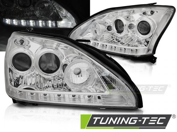 LED Tagfahrlicht Design Scheinwerfer für Lexus RX 330/350 03-08 chrom