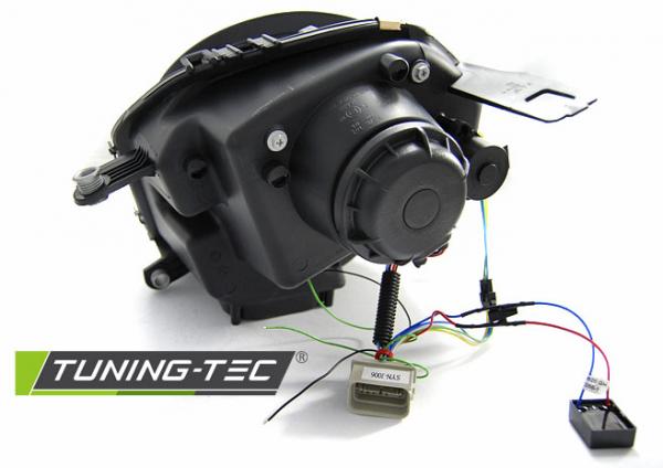LED Tagfahrlicht Design Scheinwerfer für Mini Cooper R55/R56/R57 06-14 schwarz mit LED Blinker LTI