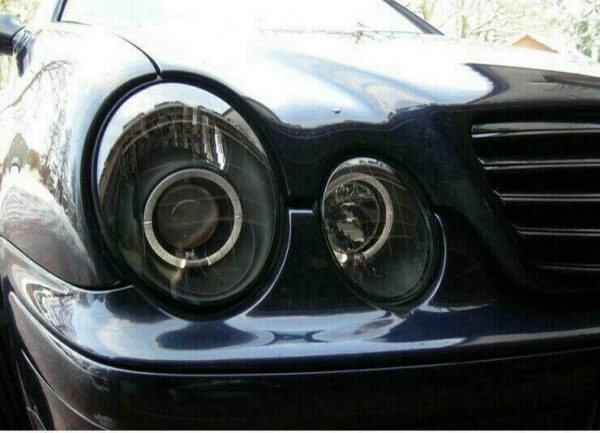 Upgrade Klarglas Scheinwerfer für Mercedes Benz CLK W208 97-02 schwarz