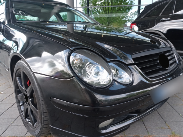 Upgrade Klarglas Scheinwerfer für Mercedes Benz Sportcoupe CL203 01-04 / CL203 Facelift 04-08 schwarz