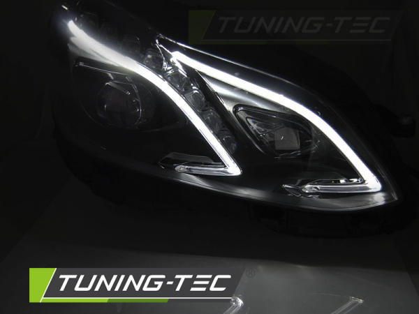 VOLL LED Tagfahrlicht Scheinwerfer für Mercedes Benz E-Klasse W212 13-16 schwarz