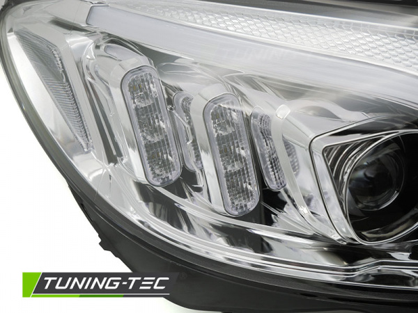 Upgrade LED Tagfahrlicht Scheinwerfer für Mercedes Benz C-Klasse W205 14-18 chrom mit dyn. Blinker