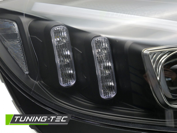 Upgrade LED Tagfahrlicht Scheinwerfer für Mercedes Benz C-Klasse W205 14-18 schwarz mit dyn. Blinker