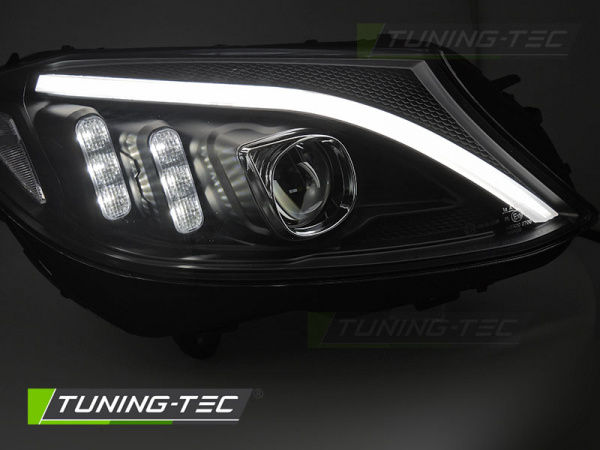 Upgrade LED Tagfahrlicht Scheinwerfer für Mercedes Benz C-Klasse W205 14-18 schwarz mit dyn. Blinker