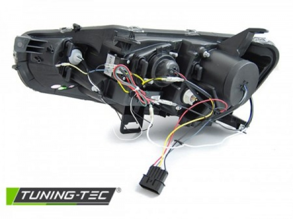 LED Tagfahrlicht Design Scheinwerfer für Mitsubishi Lancer VIII 08-16 schwarz mit dynamischem LED Blinker