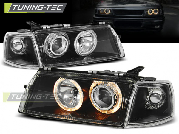 Upgrade Design Angel Eyes Scheinwerfer für Opel Vectra A 88-95 schwarz