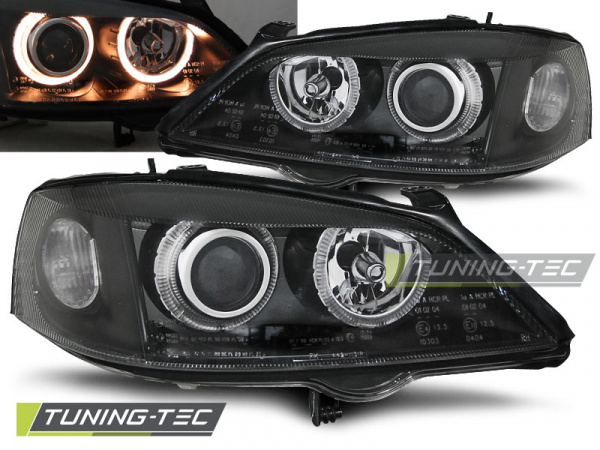 Scheinwerfer Set Angel Eyes Opel Astra G 98-03 schwarz - Samsuns – Samsuns  Group