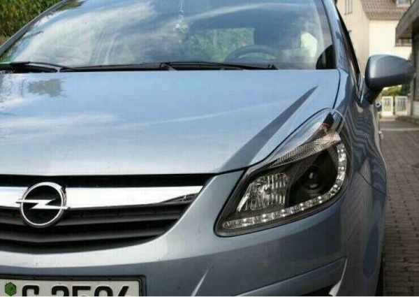 LED Tagfahrlicht Design Scheinwerfer für Opel Corsa D 06-11 schwarz