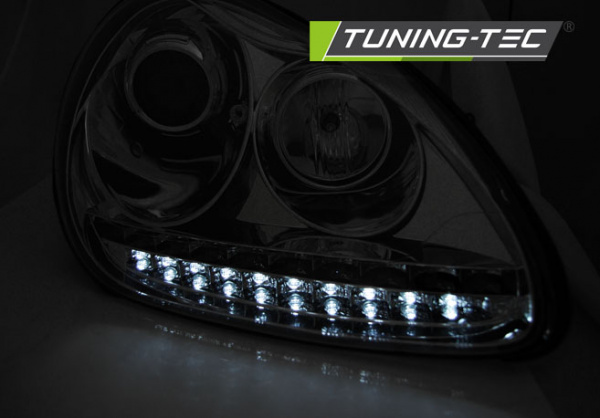 Xenon LED Tagfahrlicht Design Scheinwerfer für Porsche Cayenne 955 02-06 chrom