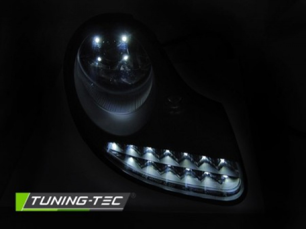 BLACKLINE LED Tagfahrlicht Design Scheinwerfer für Porsche Boxster 986 / 911 996 96-04 schwarz matt