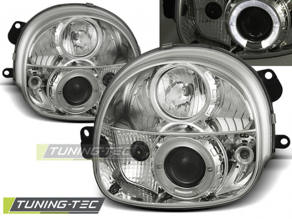 LED Angel Eyes Scheinwerfer für Renault Twingo 93-98 chrom