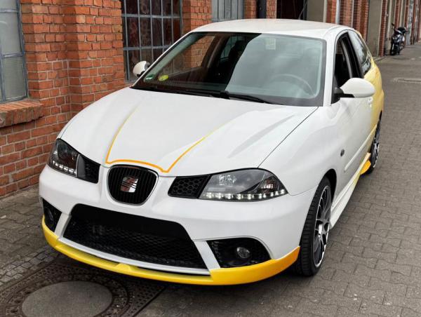 LED Tagfahrlicht Design Scheinwerfer für Seat Ibiza 6L 02-08 schwarz