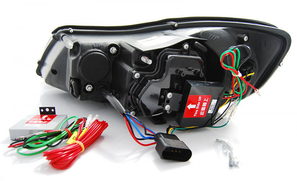 LED Tagfahrlicht Scheinwerfer für Skoda Octavia 2 (1Z Facelift) 09-12 schwarz