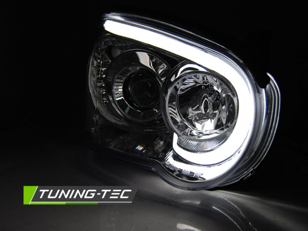 LED Tagfahrlicht Design Scheinwerfer für Subaru Impreza 2 Facelift (GD) 03-05 chrom