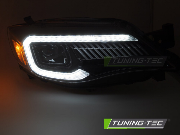 VOLL LED Tagfahrlicht Scheinwerfer Set für Subaru WRX 08-14 schwarz mit dyn. Blinker