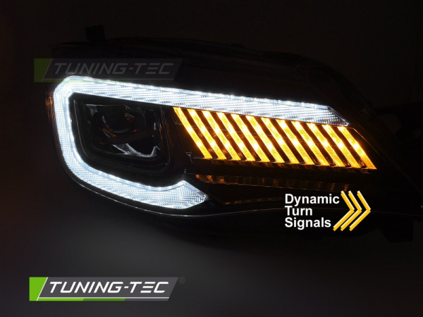 VOLL LED Tagfahrlicht Scheinwerfer Set für Subaru WRX 08-14 schwarz mit dyn. Blinker