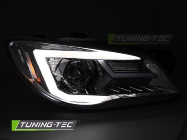 LED Tagfahrlicht Design Scheinwerfer Set passend für Subaru Impreza 2 Facelift (GD/GG) 05-07 chrom mit dyn. Blinker