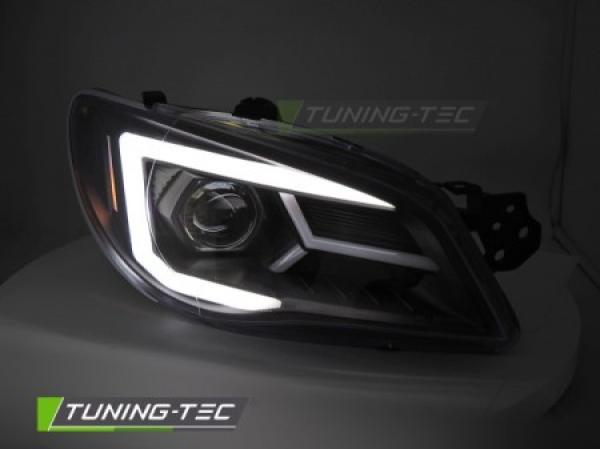 LED Tagfahrlicht Design Scheinwerfer Set passend für Subaru Impreza 2 Facelift (GD/GG) 05-07 schwarz mit dyn. Blinker