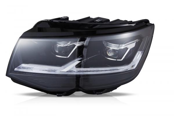 VOLL-LED Scheinwerfer passend für VW T6 15-19 schwarz mit statischen LED Blinker