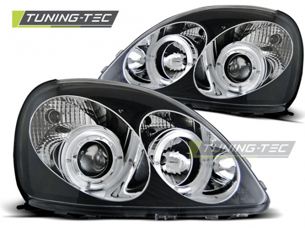 LED Angel Eyes Scheinwerfer für Toyota Yaris 99-03 schwarz