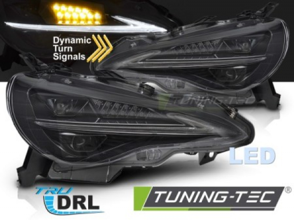 VOLL LED Tagfahrlicht Scheinwerfer Set für Toyota GT86 12-21 schwarz mit dyn. Blinker und Willkommensfunktion