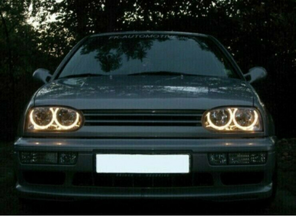 Upgrade Design Angel Eyes Scheinwerfer für VW Golf 3 91-97 chrom
